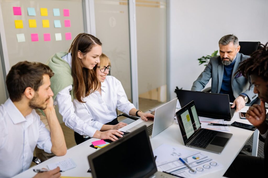 Group of people working on computers